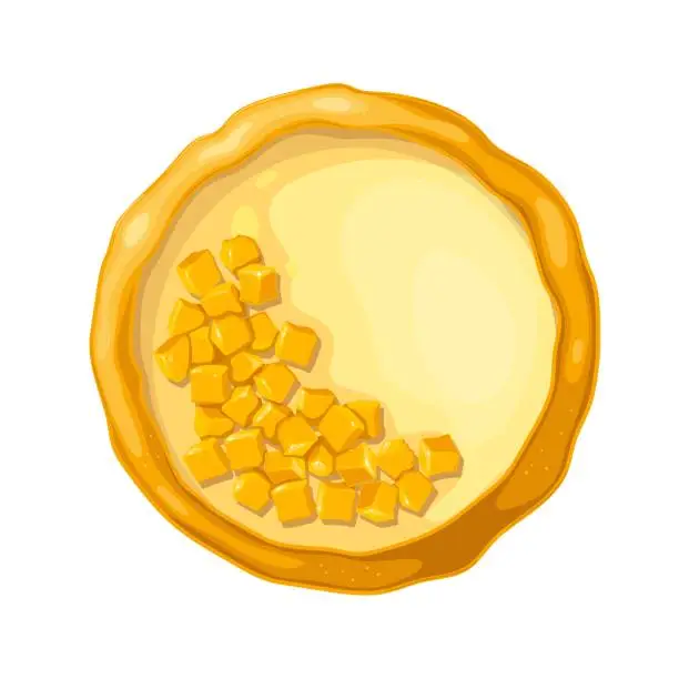 Vector illustration of Custard Pie, View From Above