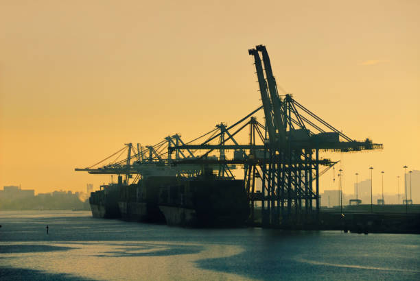 Cargo Terminal Sunrise stock photo