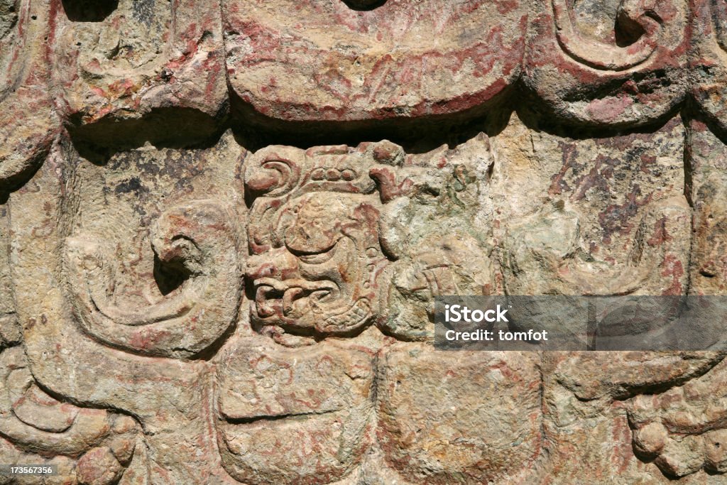 sculptures de la culture ancienne de Copan - Photo de Antique libre de droits