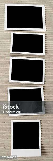 Empty Photo Frames On Corrugated Cardboard With Clipping Paths Stock Photo - Download Image Now