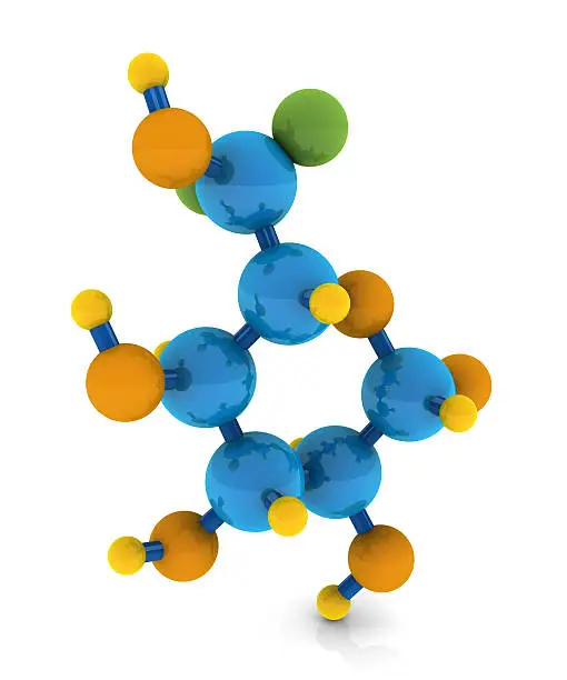 3d structure of l-glucose molecule.