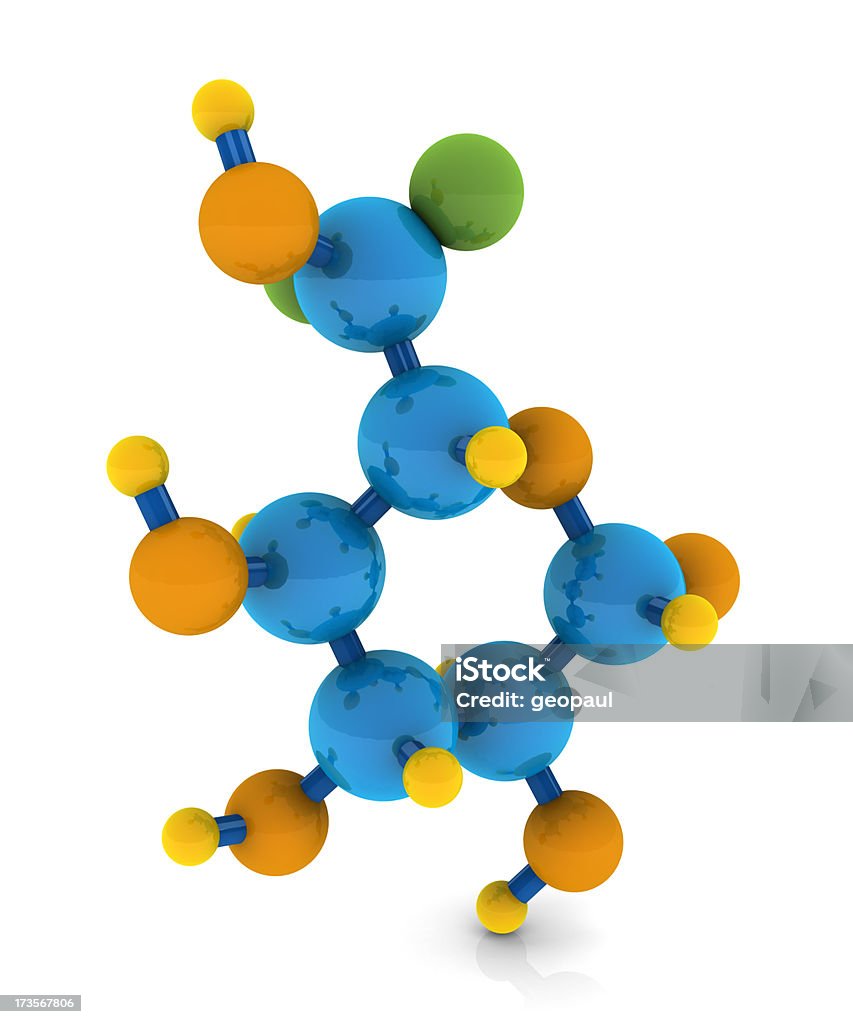 L-glucose Molécula - Foto de stock de Química royalty-free