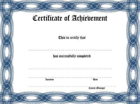 Certificate of achievement with space for text.