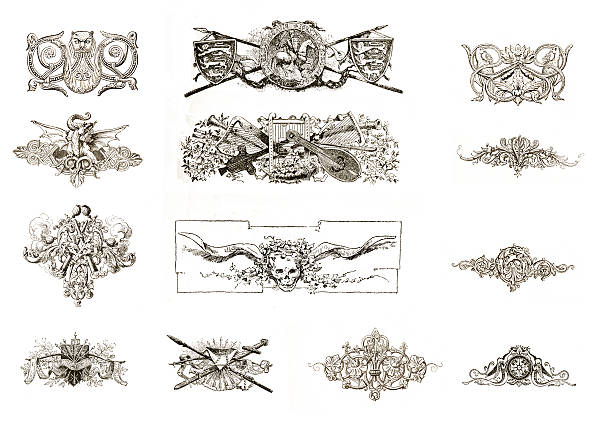 shields-kollektion - victorian style engraving engraved image white stock-fotos und bilder
