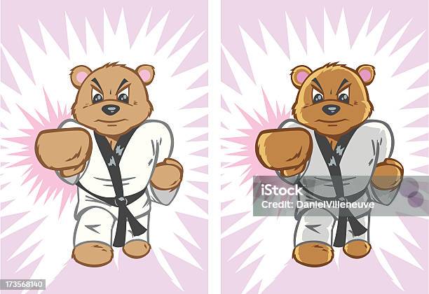 Karate Bear - Stockowe grafiki wektorowe i więcej obrazów Pluszowy miś - Pluszowy miś, Czarny pas, Dojo