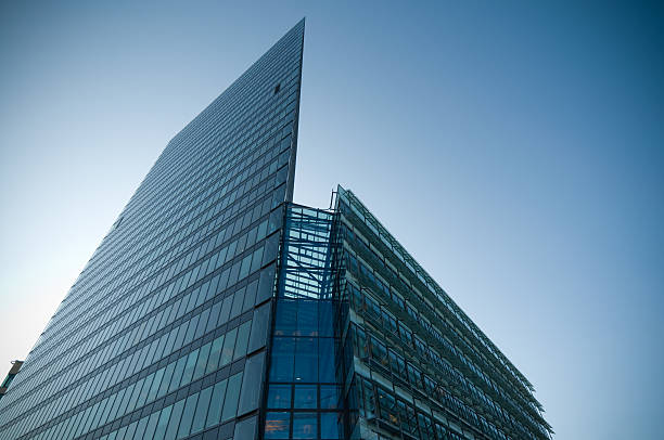Office building, Kista Science Tower, in modern city, scandinavian style. 