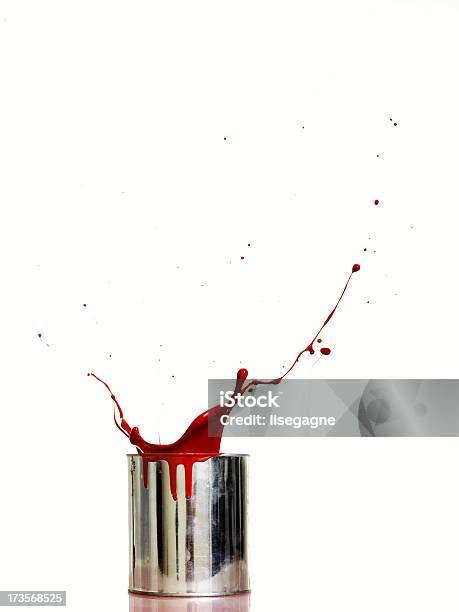 Splashing Red Paint Stock Photo - Download Image Now - Paint Can, Spray, Can