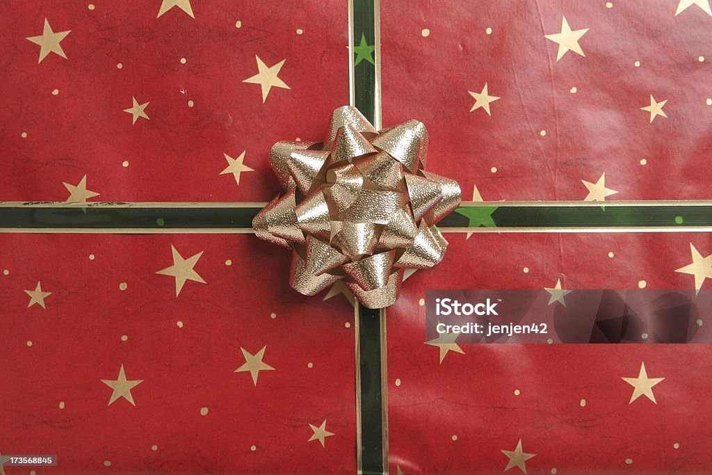 Present Wrapped Gift ready for Christmas Backgrounds Stock Photo