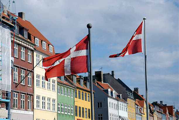 istock Danish flag in Nyhavn, Copenhagen 173568950