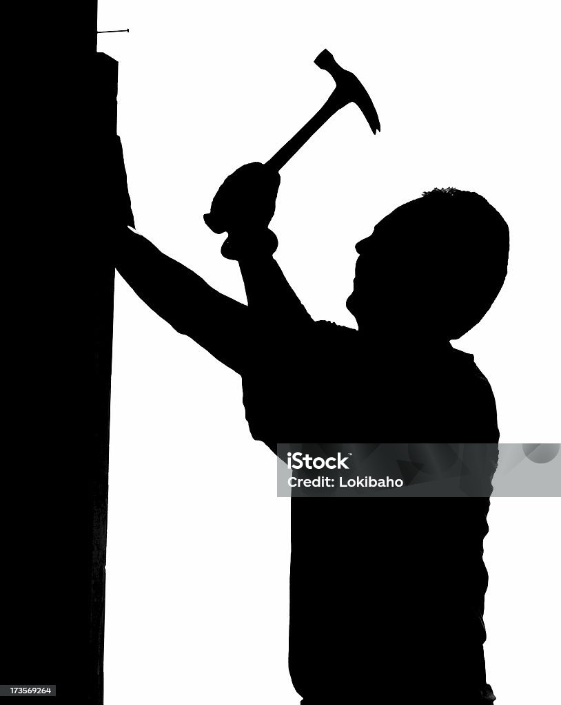 Homem de hammering - Royalty-free Adulto Foto de stock