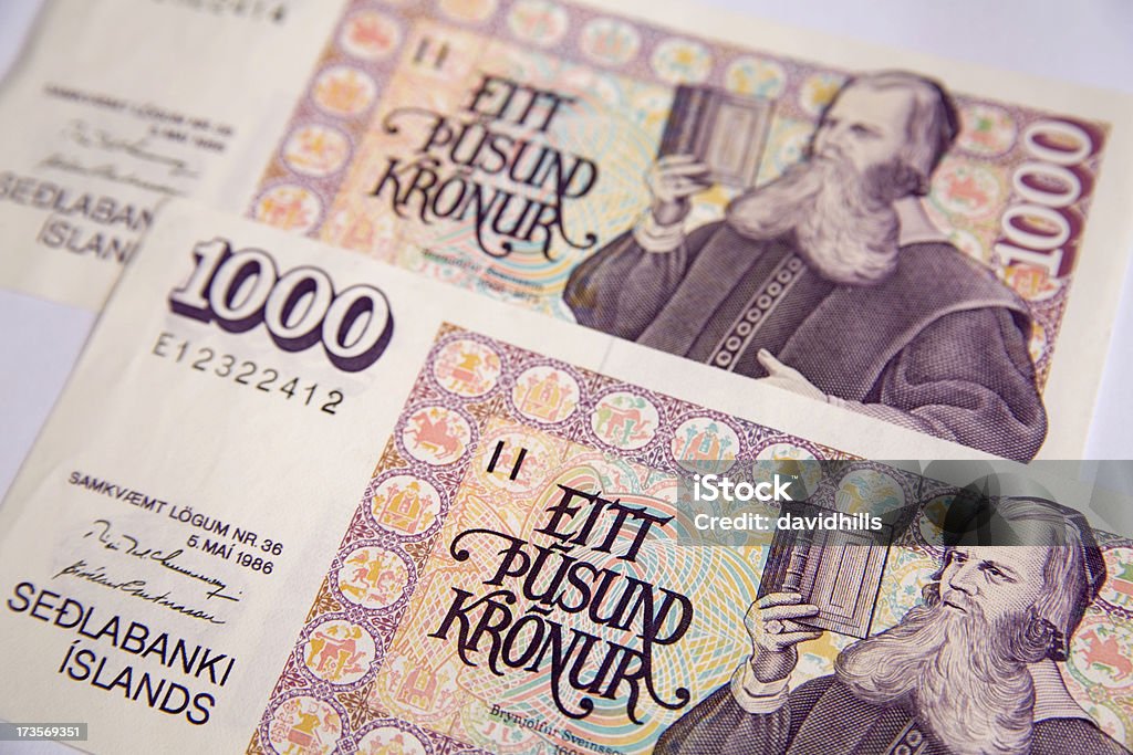 Islandais en espèces - Photo de Billet de banque libre de droits
