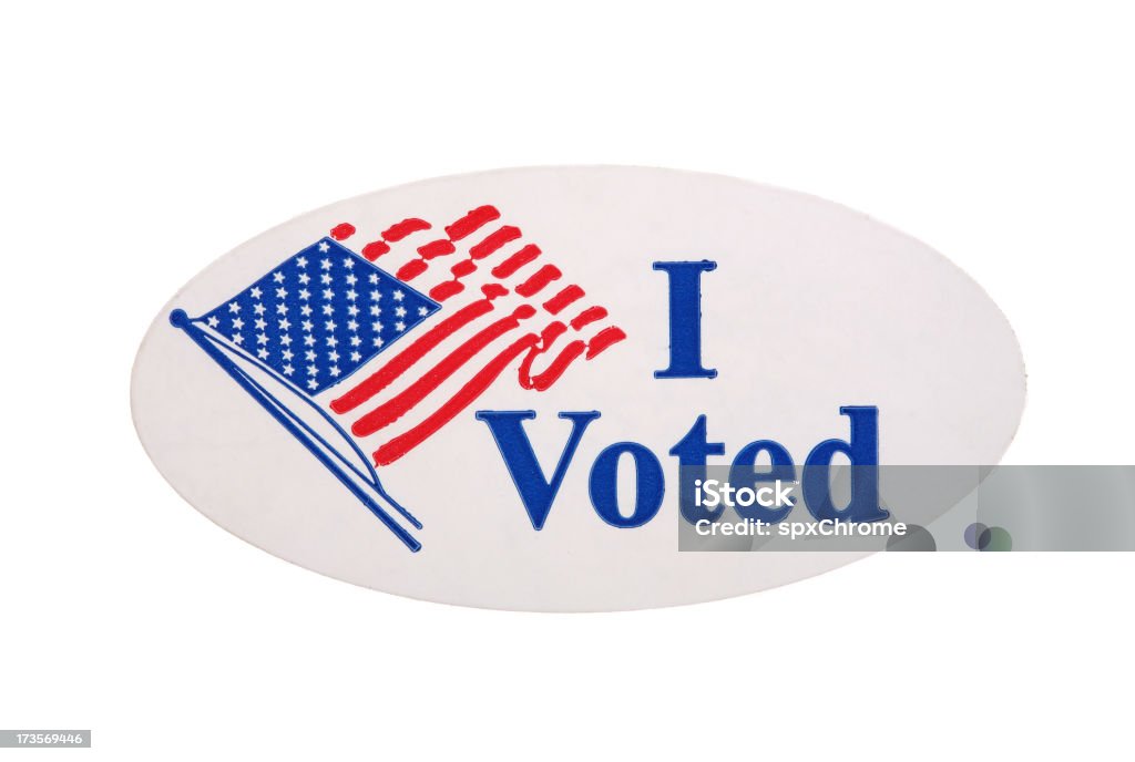 He votado adhesivo - Foto de stock de I Voted - Frase en inglés libre de derechos