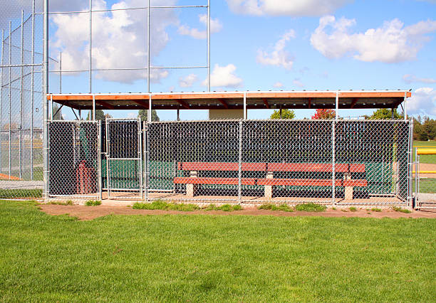 Little League Dugout The dugout of a local Little League field youth baseball and softball league photos stock pictures, royalty-free photos & images