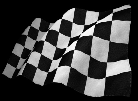open-wheel single-seater racing car chequered Flag