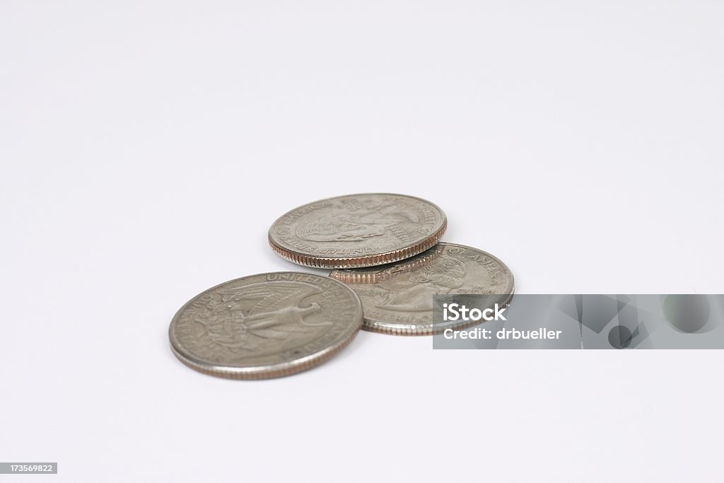 Quarto triplo - Foto de stock de 25 centavos de dólar royalty-free