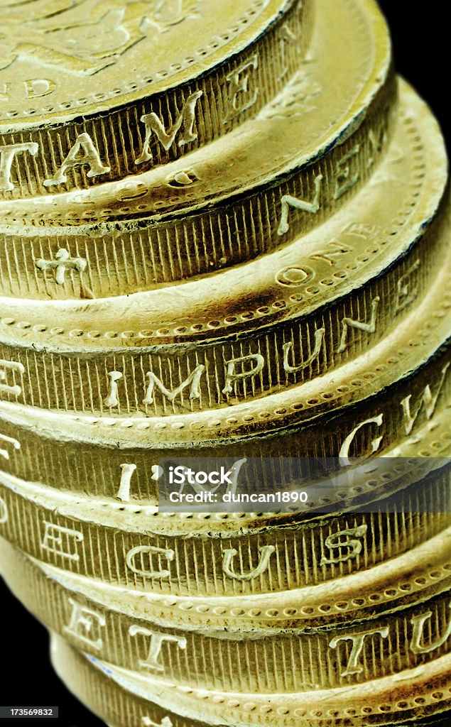 金 - 1ポンド硬貨のロイヤリティフリーストックフォト