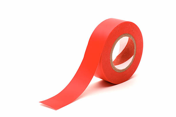 red tape (expressão inglesa) - red tape adhesive tape red bureaucracy imagens e fotografias de stock