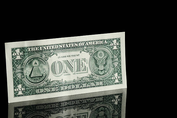 A new and crisp one dollar bill stock photo