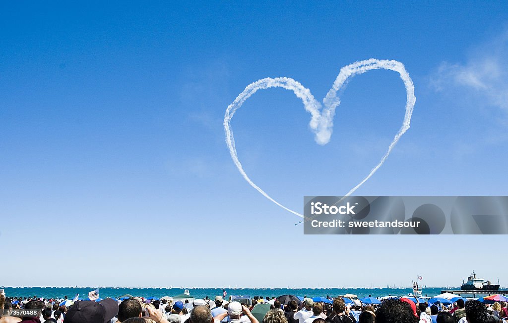 Herz in the Sky - Lizenzfrei Schrift am Himmel Stock-Foto