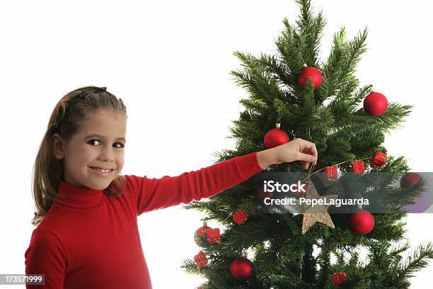 Girl In Christmas Stock Photo - Download Image Now - 10-11 Years, 8-9 Years, Affectionate