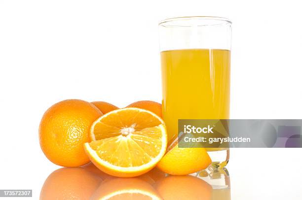Oranges And Orange Juice Stock Photo - Download Image Now - Brightly Lit, Color Image, Cut Out