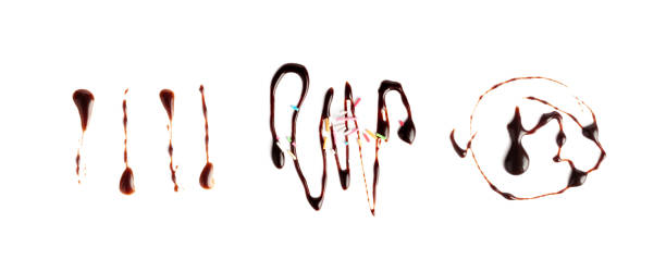 istock Chocolate Sauce Smear Isolated, Choco Sauce Drop, Cream Line, Melt Chocolate Drizzle 1735723207