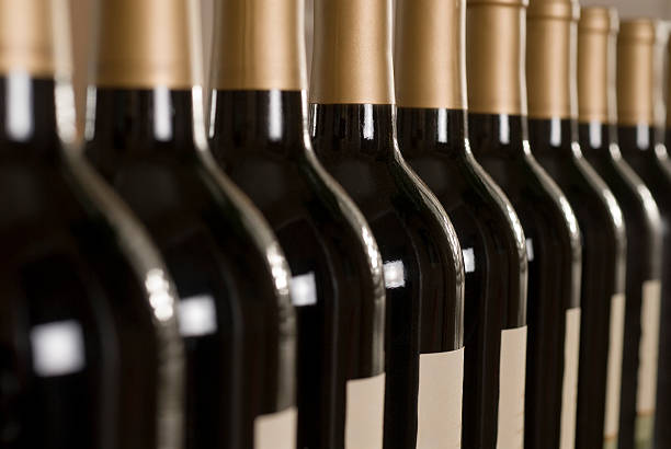 istock Row of wine bottles 173572416