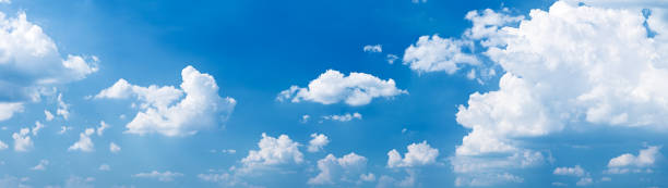 ブルースカイパノラマ xxxxl 80mpix - cloud sky cloudscape panoramic ストックフォトと画像