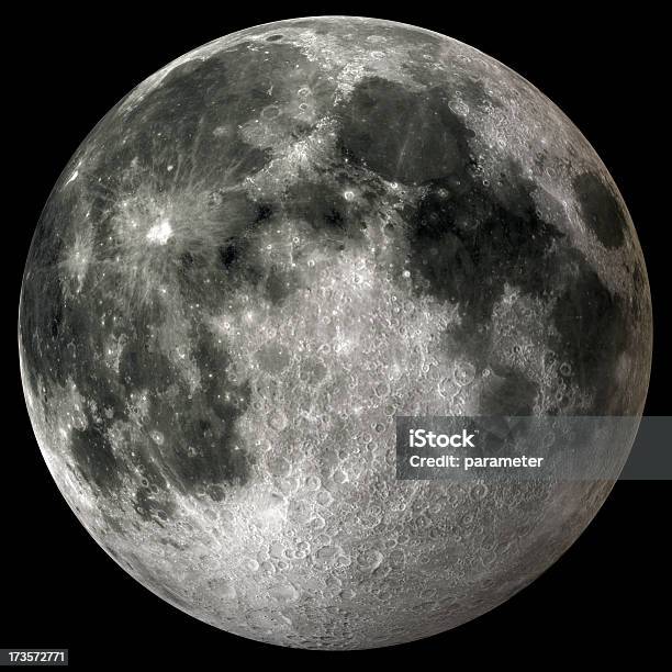 Terra Luna Piena V2 - Fotografie stock e altre immagini di Paesaggio lunare - Paesaggio lunare, Luna, Astronomia