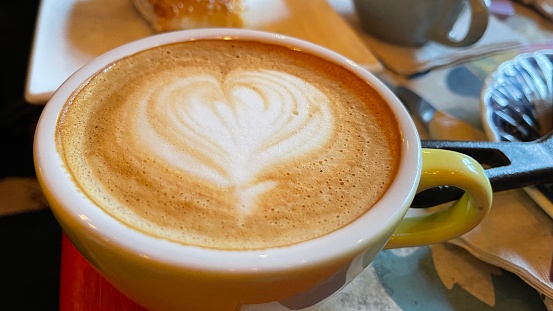Cappuccino with heart cream