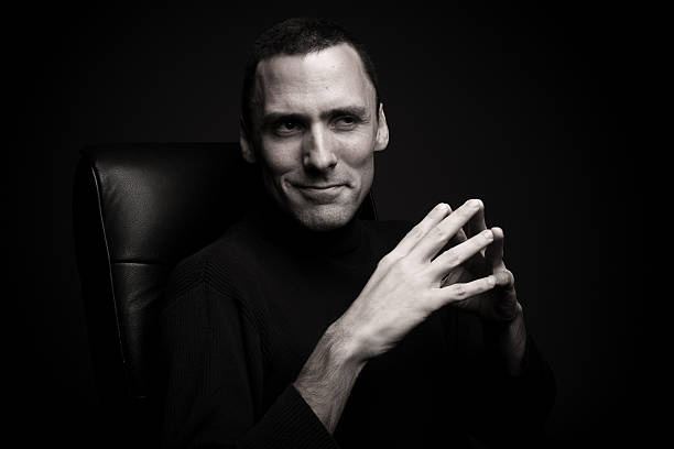 istock Powerful man sitting in office chair 173573220