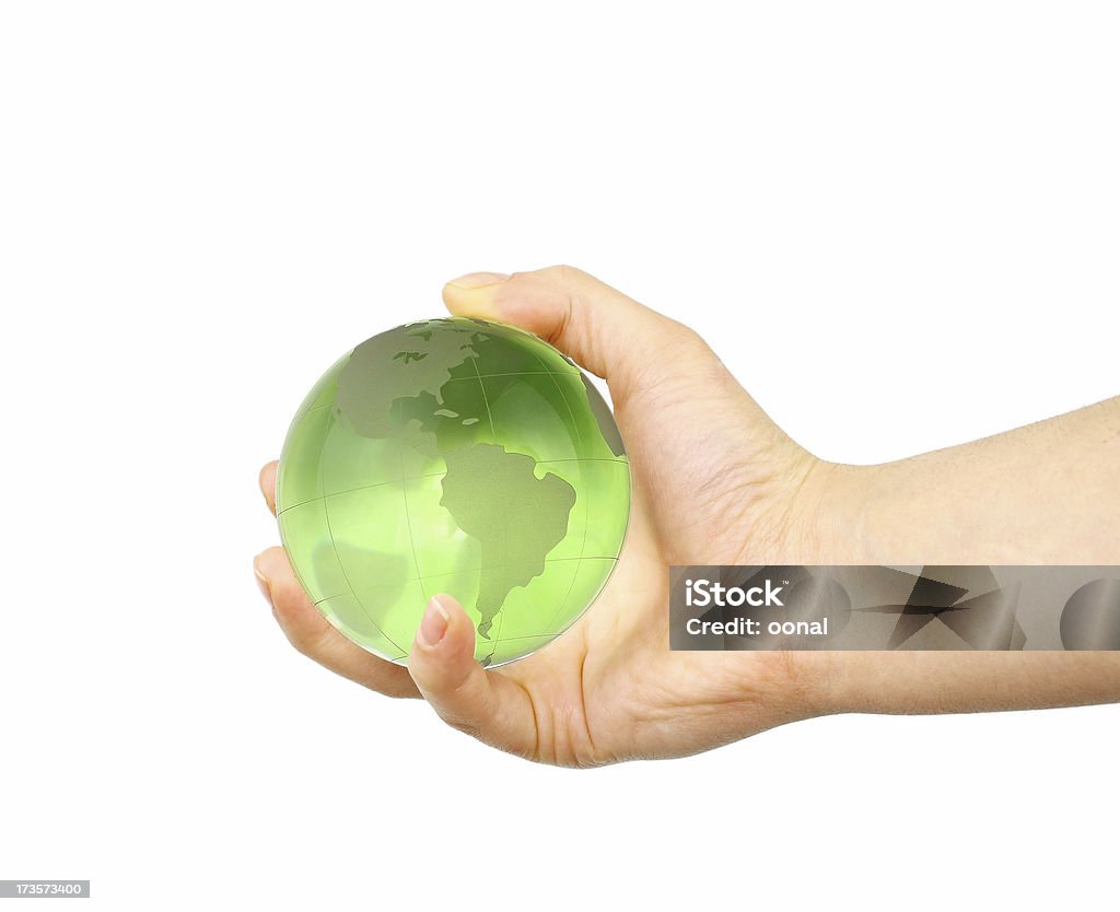 Green globe nella mano - Foto stock royalty-free di Affari