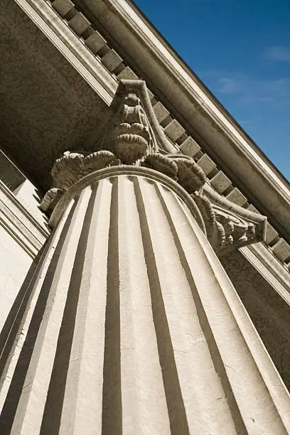 A roman style column detail  view from below.