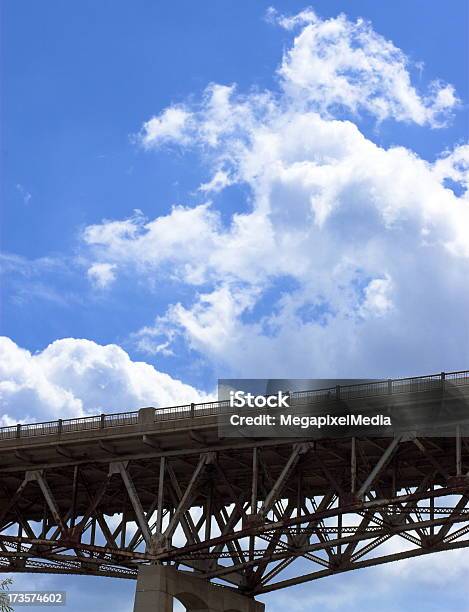 Bridge And Clouds Stock Photo - Download Image Now - Architecture, Black Color, Blue