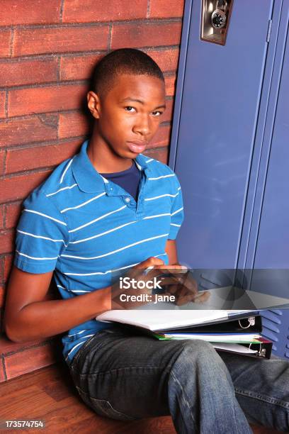 Teen At School Stock Photo - Download Image Now - High School Student, Males, 14-15 Years