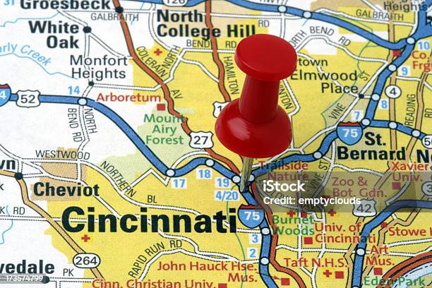 Cincinnati Ohio En El Mapa Foto de stock y más banco de imágenes de Cincinnati - Cincinnati, Mapa, Calle