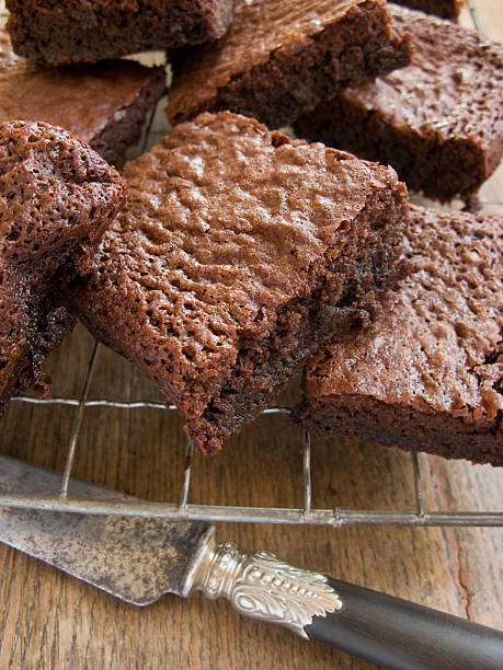 istock chocolate brownies with knife 2 173574811