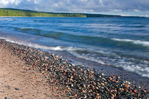The Great Lakes have many beaches with a wonderful variety of colorful metamorphic rock rounded by centuries of pounding from wave action.