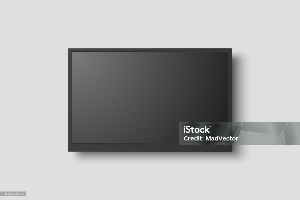 Rectangle Tv Image Vector 3d Realistic Modern Tv Screen Minimalistic Stylish Lcd Panel Led ...