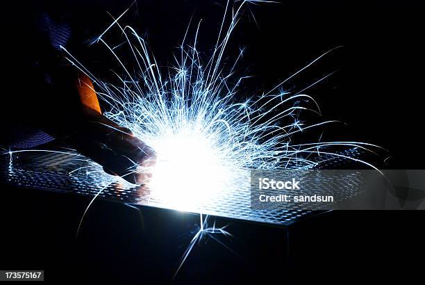 Blue Shine Stock Photo - Download Image Now - Welder, Welding, Abstract