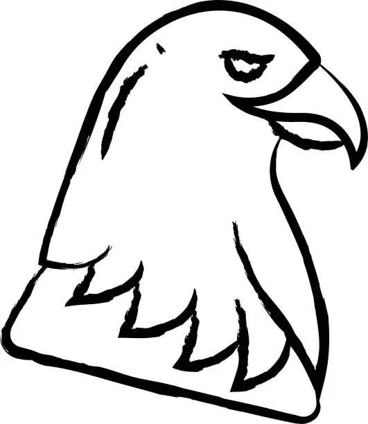 Vector illustration of Eagle bird hand drawn vector illustration