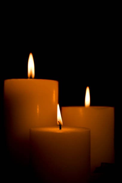 istock Burning Candles in the Dark, Copy Space Above 173575733
