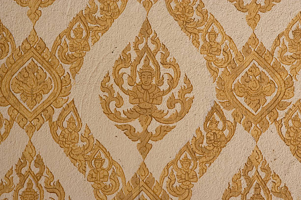 istock Antique Thai temple mural painting. 173575830
