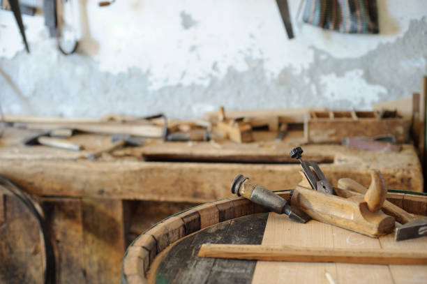 istock production of barrels for wine 173575871