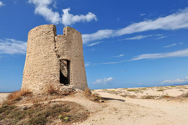 istock Ruin of an old windmill in Lefkas, Greece 173577748