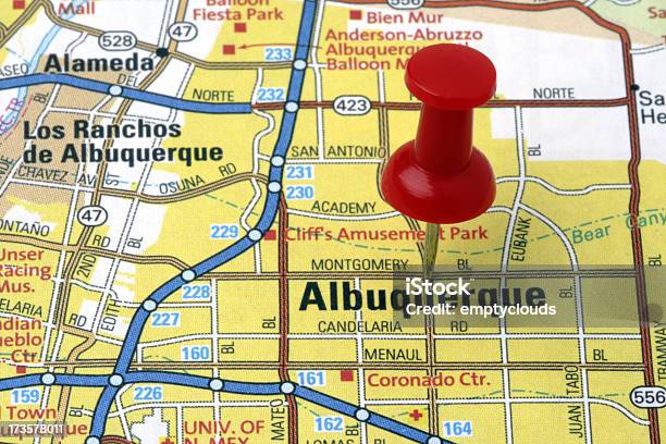 Albuquerque Novo México No Mapa - Fotografias de stock e mais imagens de Albuquerque - Novo México - Albuquerque - Novo México, Autoestrada, Cidade