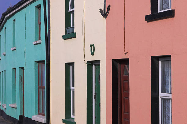 アイルランド色のに - republic of ireland irish culture cottage door ストックフォトと画像