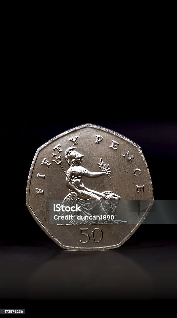Cincuenta Pence piezas - Foto de stock de Moneda de cincuenta peniques libre de derechos