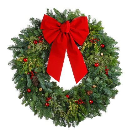 Christmas wreath on white backgroundTo see more holiday images click on the link below:
