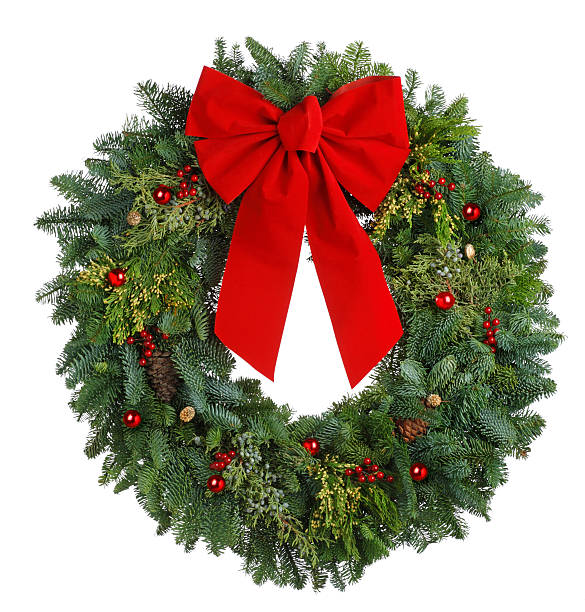 Christmas Wreath Christmas wreath on white backgroundTo see more holiday images click on the link below: wreath photos stock pictures, royalty-free photos & images